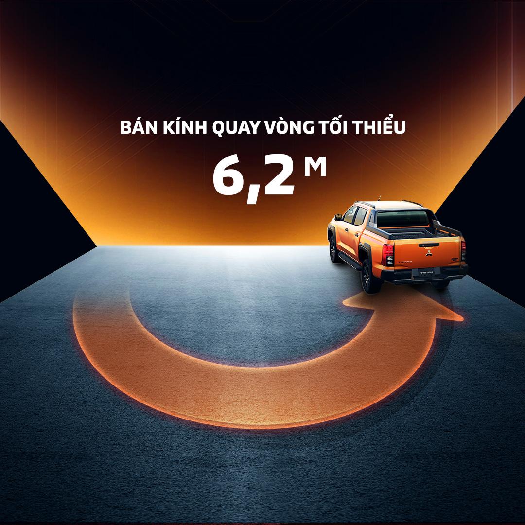 BÁN KÍNH QUAY VÒNG TỐI THIỂU 6,2 m​